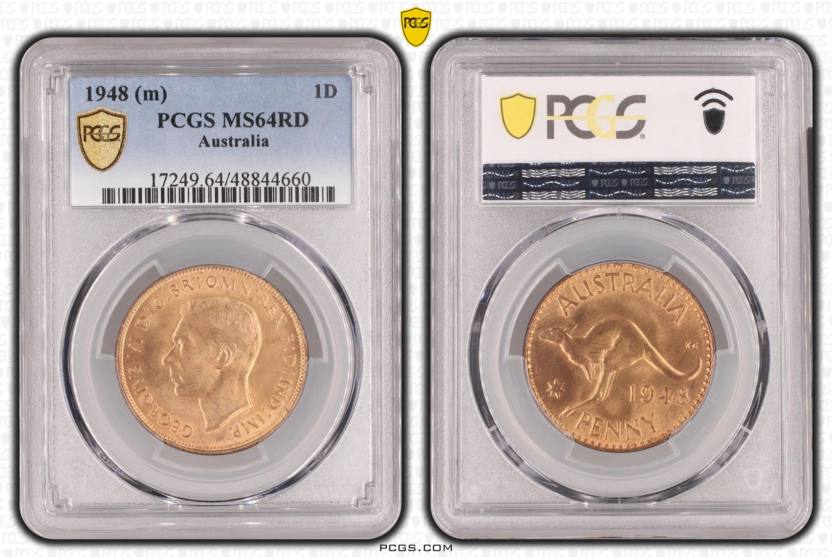 George VI, Penny, 1948, PCGS MS64RD