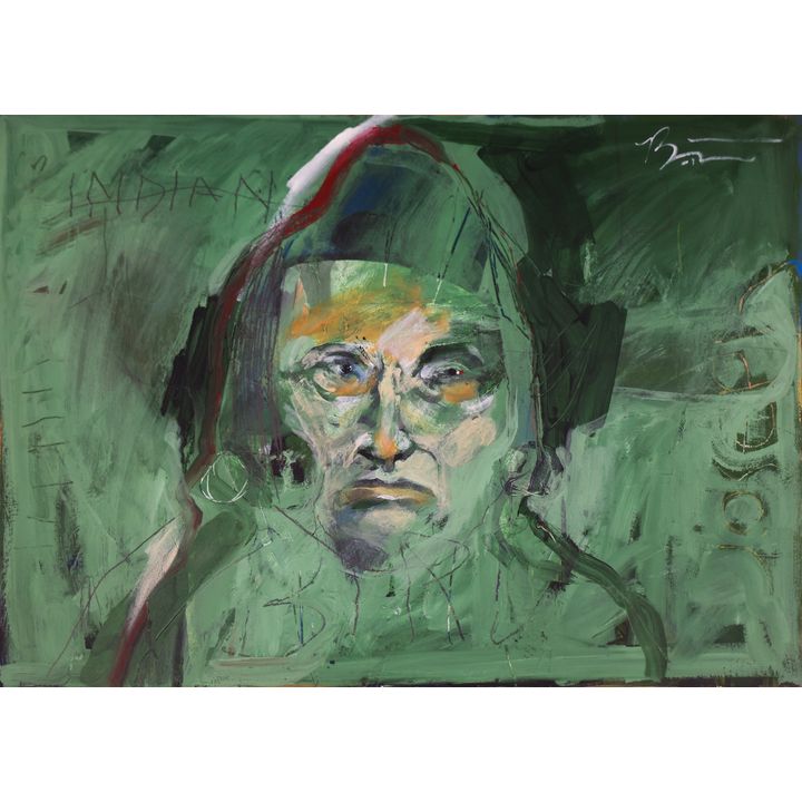 Rick Bartow ''Indian Bird Joseph'' Oil