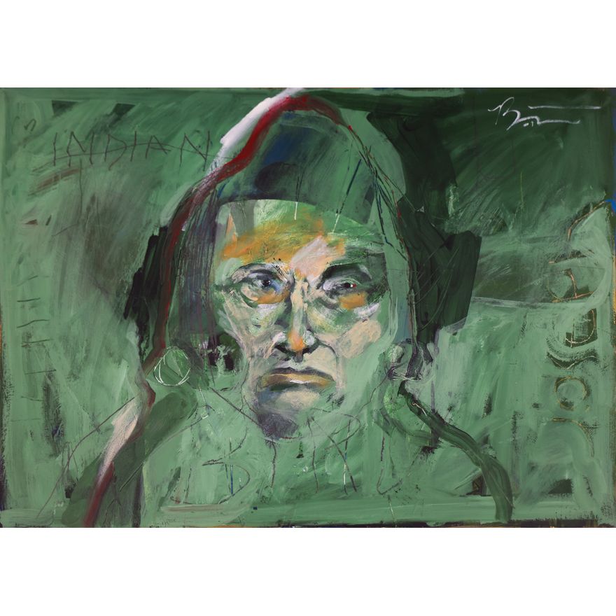 Rick Bartow ''Indian Bird Joseph'' Oil