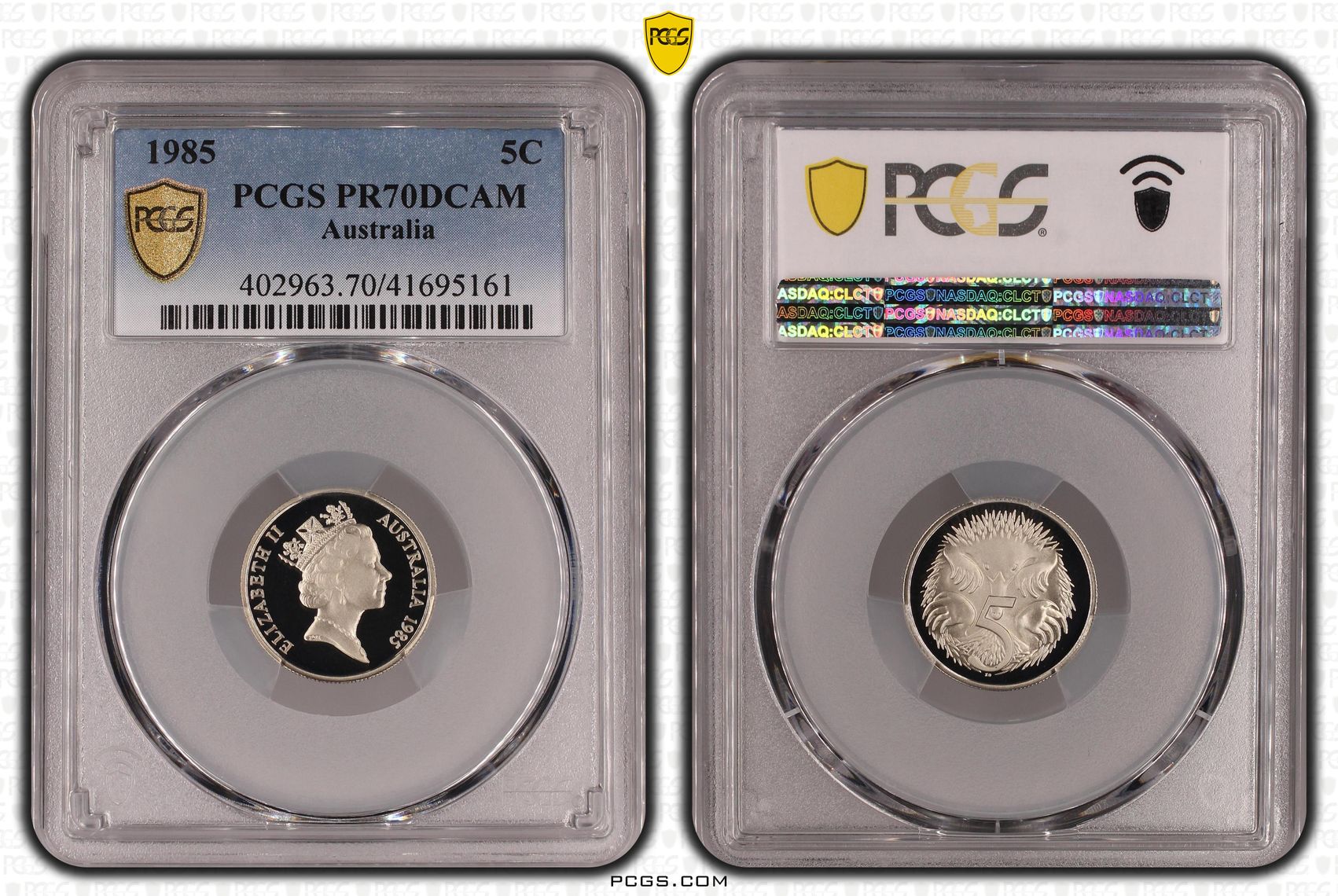 Elizabeth II, Five Cent, 1985, PR70DCAM