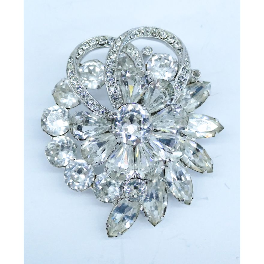 Eisenberg Rhinestone Brooch 2.5''