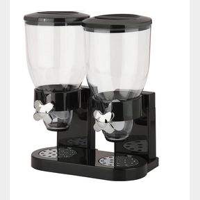 1000gms Double Barrel Cereal Dispenser with Portion Control Black |