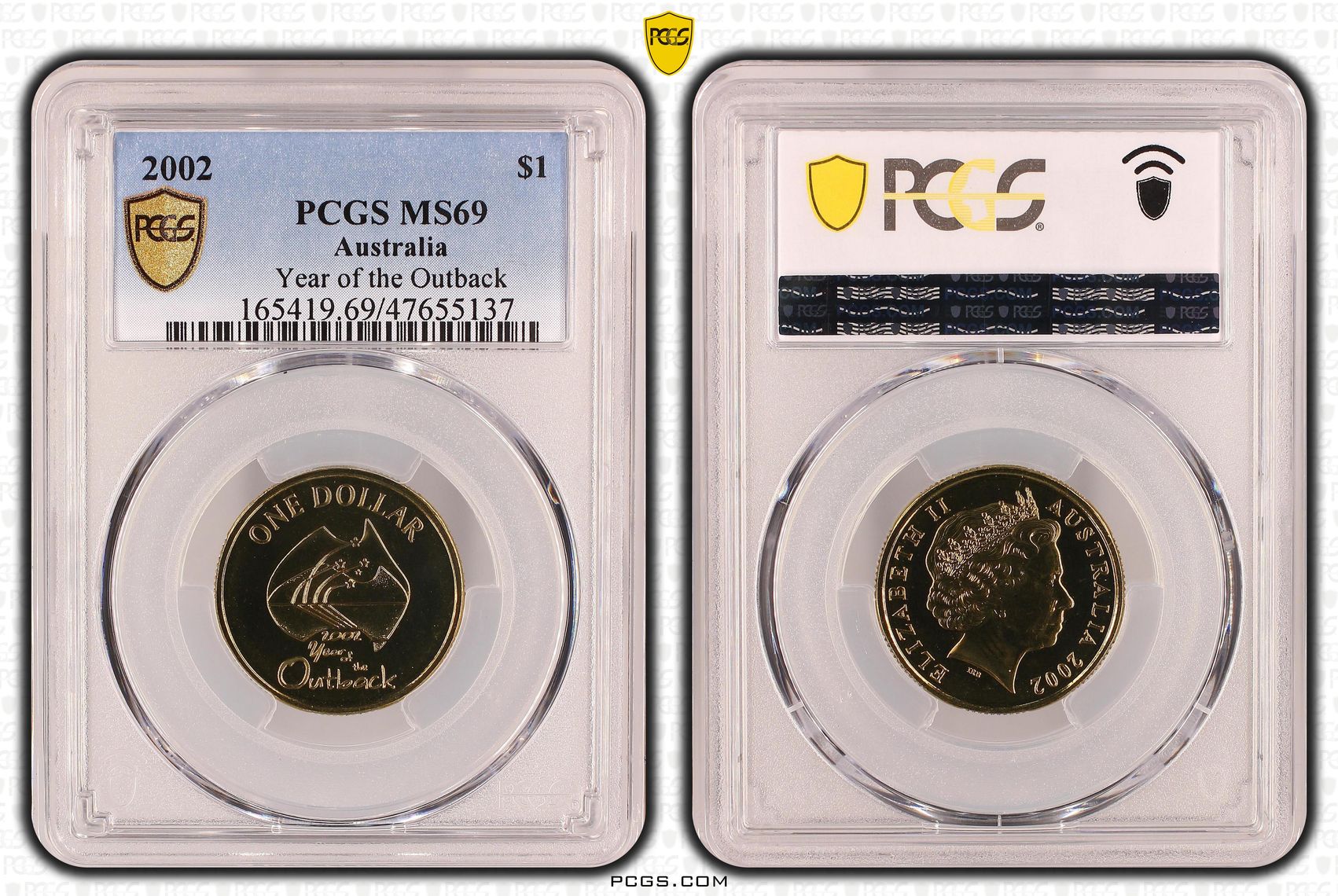 Elizabeth II, Year of the Outback, One Dollar, 2002, PCGS MS69