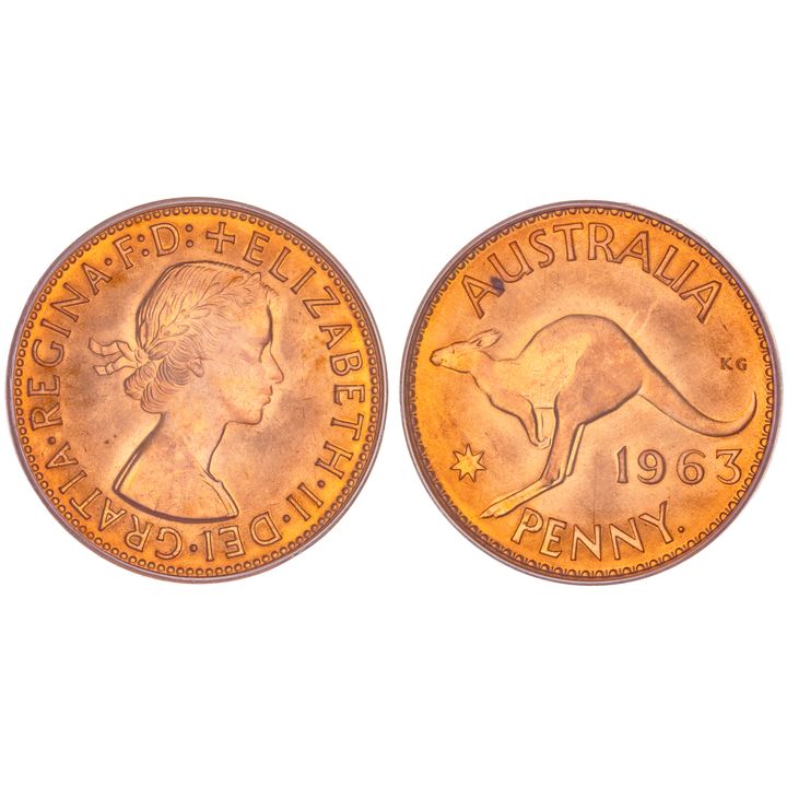 Elizabeth II, Penny, 1963-Y., PR 65RD