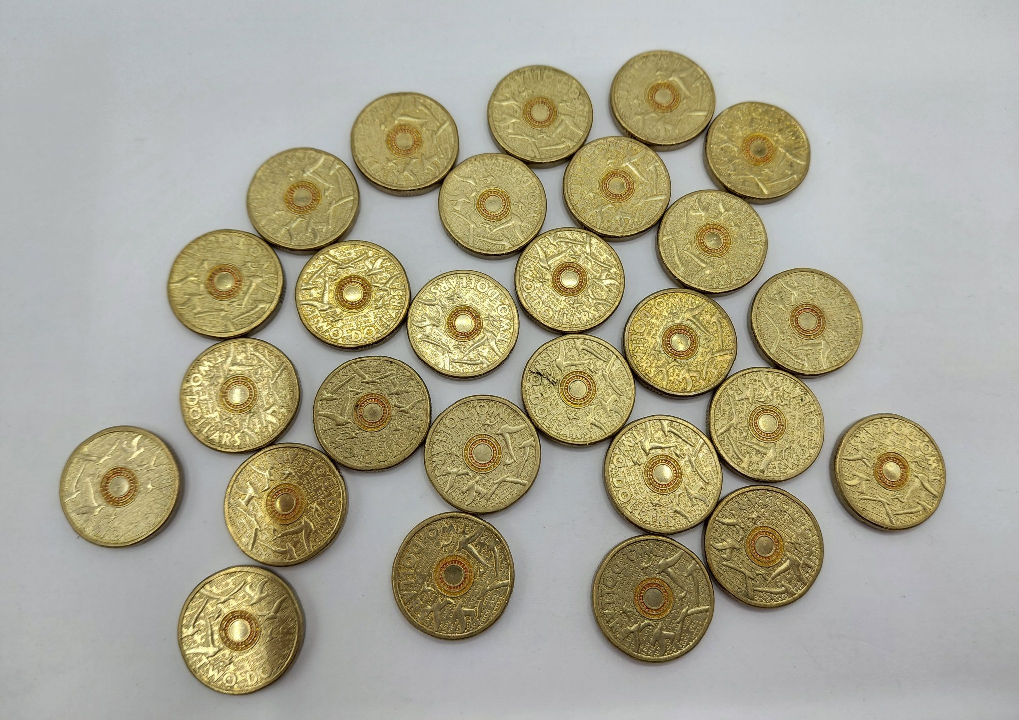 415 · 27 COLOURED AUSTRALIAN $2 COINS