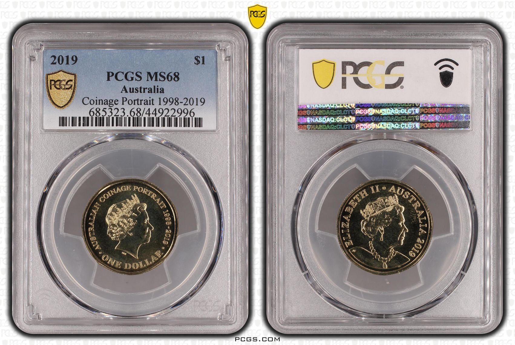 2019 Australia One Dollar, $1 Coinage Portrait 1998-2019 PCGS - MS68 -996