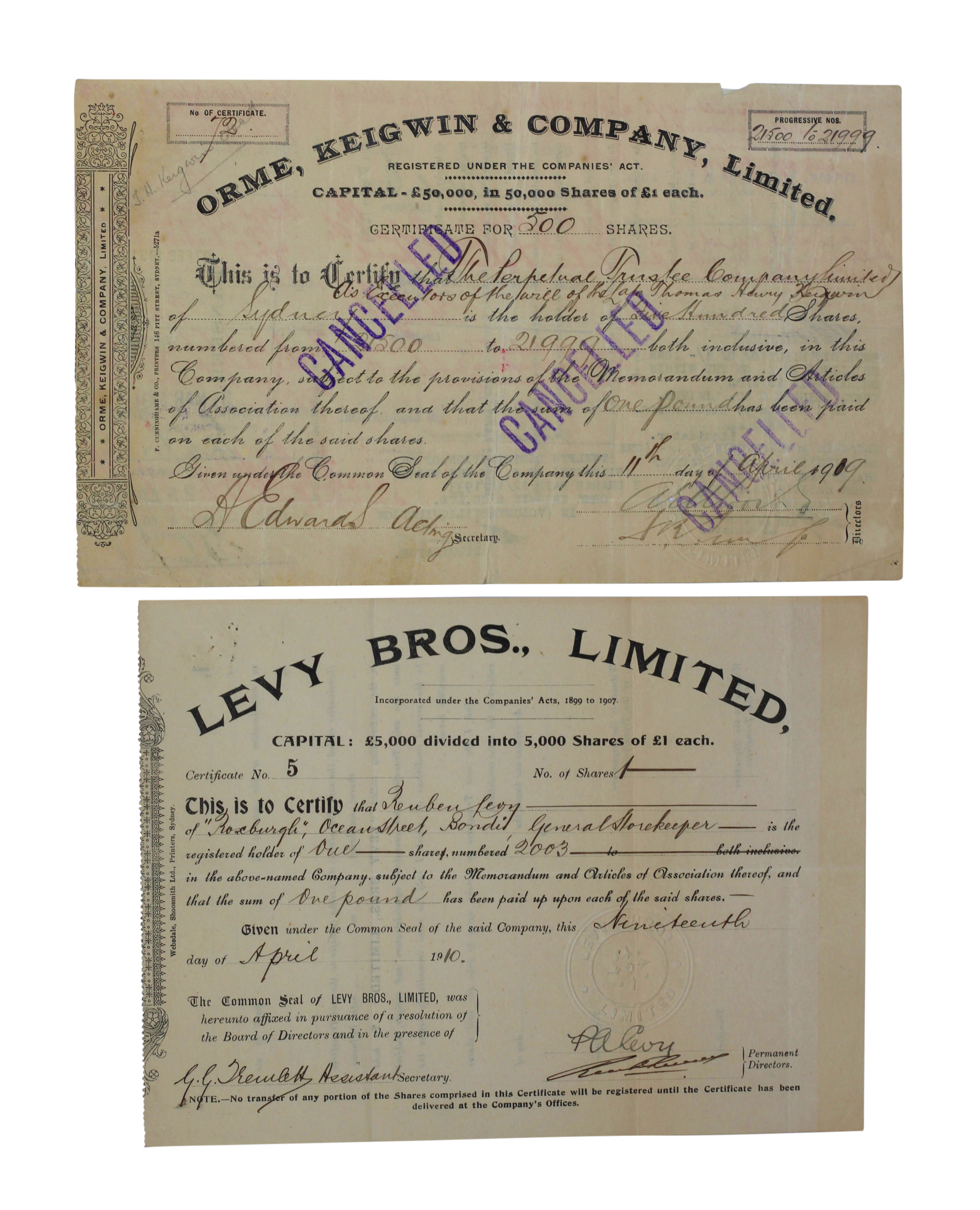 432 · Early Share Certificates, VF