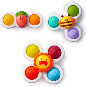 LIKEE STRONG SUCTION CUP FIDGET SPINNERZ SENSORY BATH TOYS FOR BABY 12 18 MONTHS AIRPLANE CAR TRAVEL TABLE & WINDOW TOYS FOR 1 2 Y
