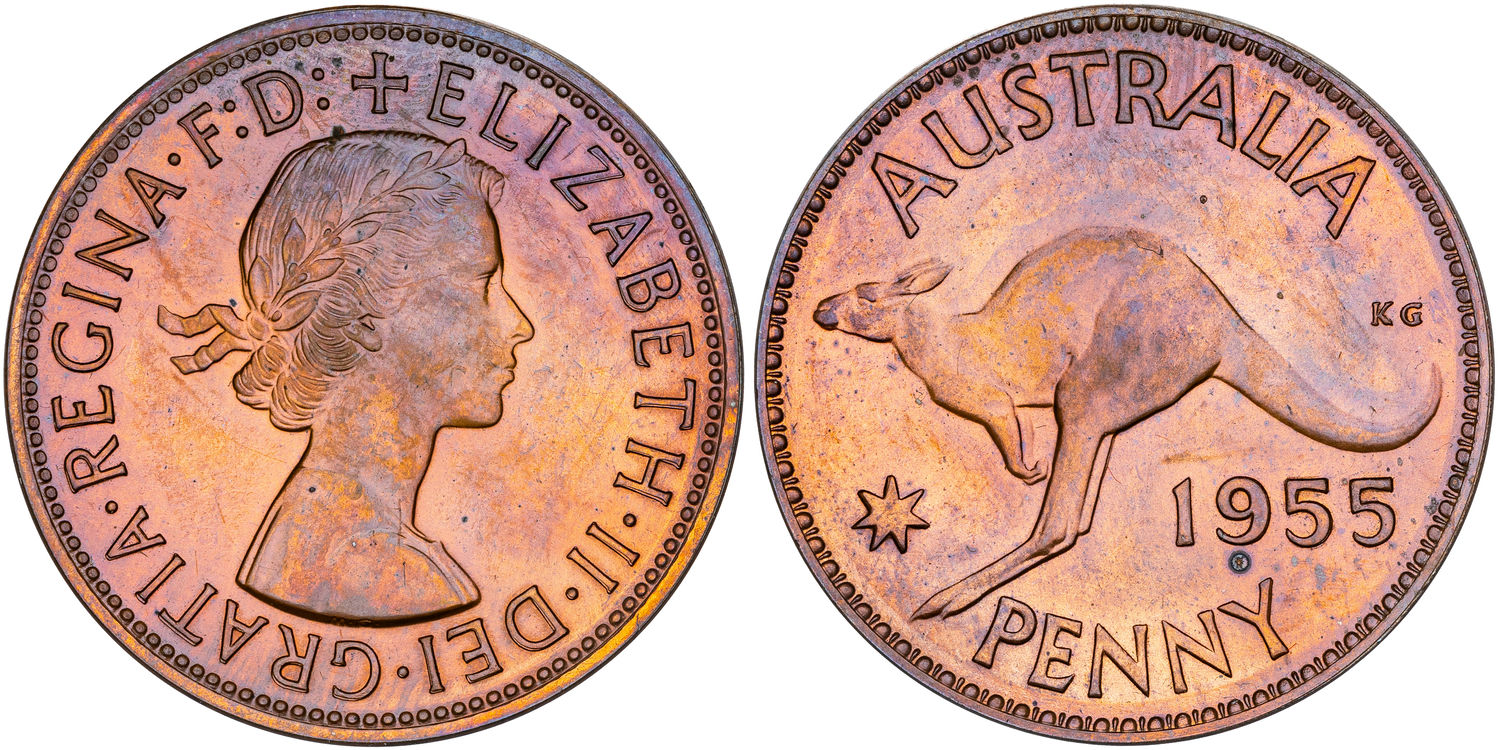 Elizabeth II, Penny, 1955, FDC