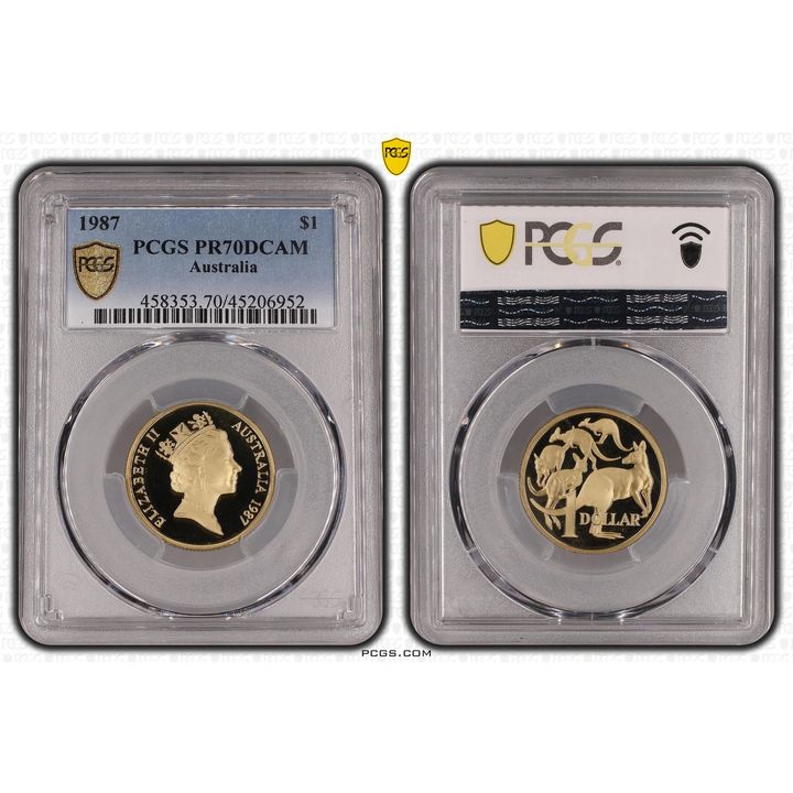1987 Australia One Dollar, $1 PCGS - PR70DCAM POP 7/0 -952