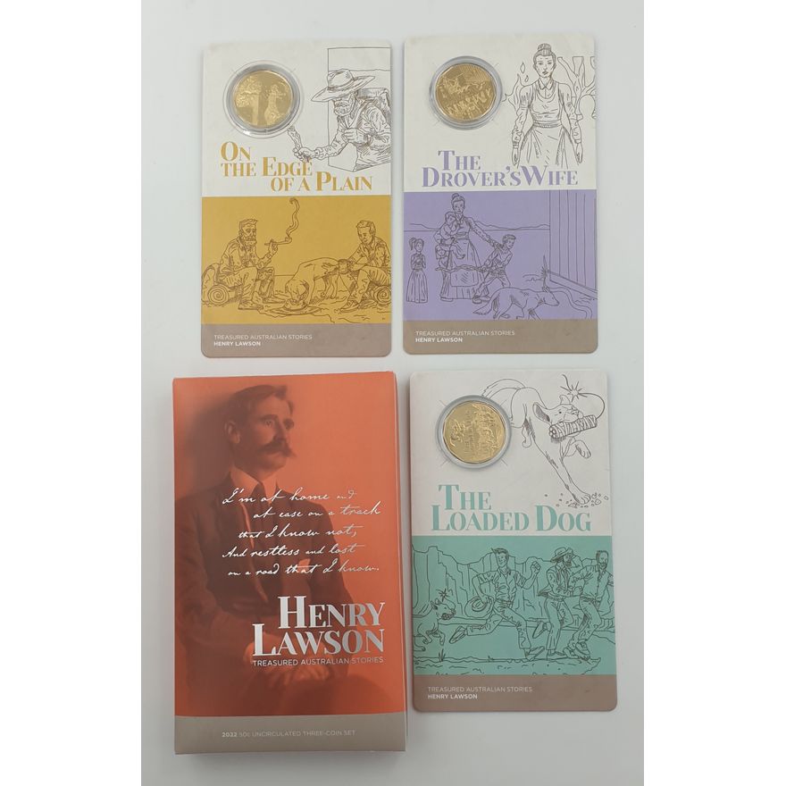Henry Lawson Three Carded 50c Coin Set