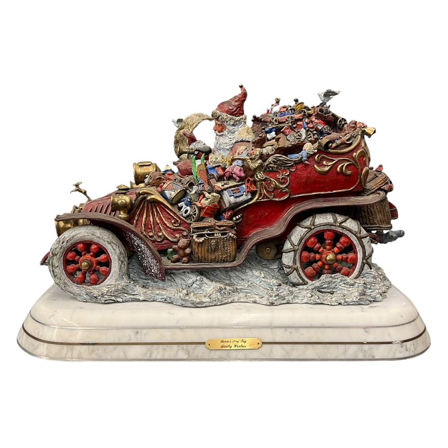 Stanley Wanlass ''Santa's New Toy'' 1988 Bronze Sculpture