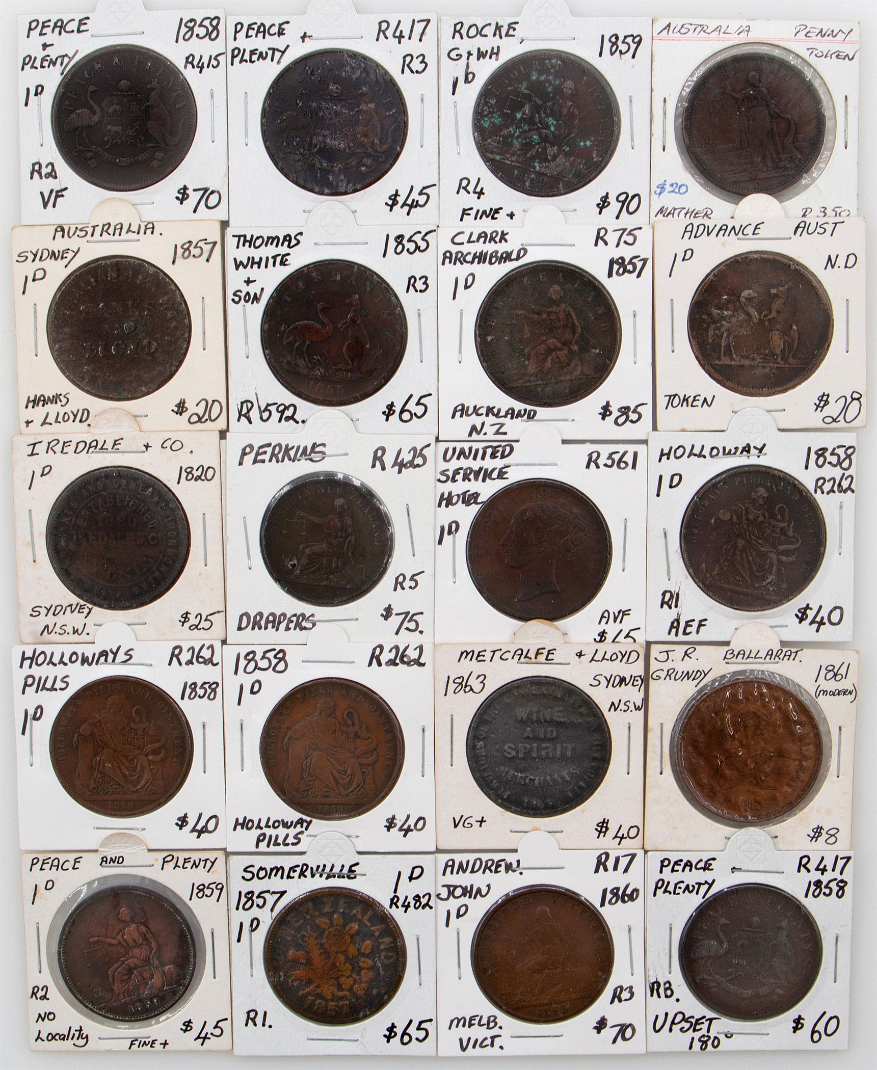 Accumulation, Penny, 1820 - 1863, VG - gVF