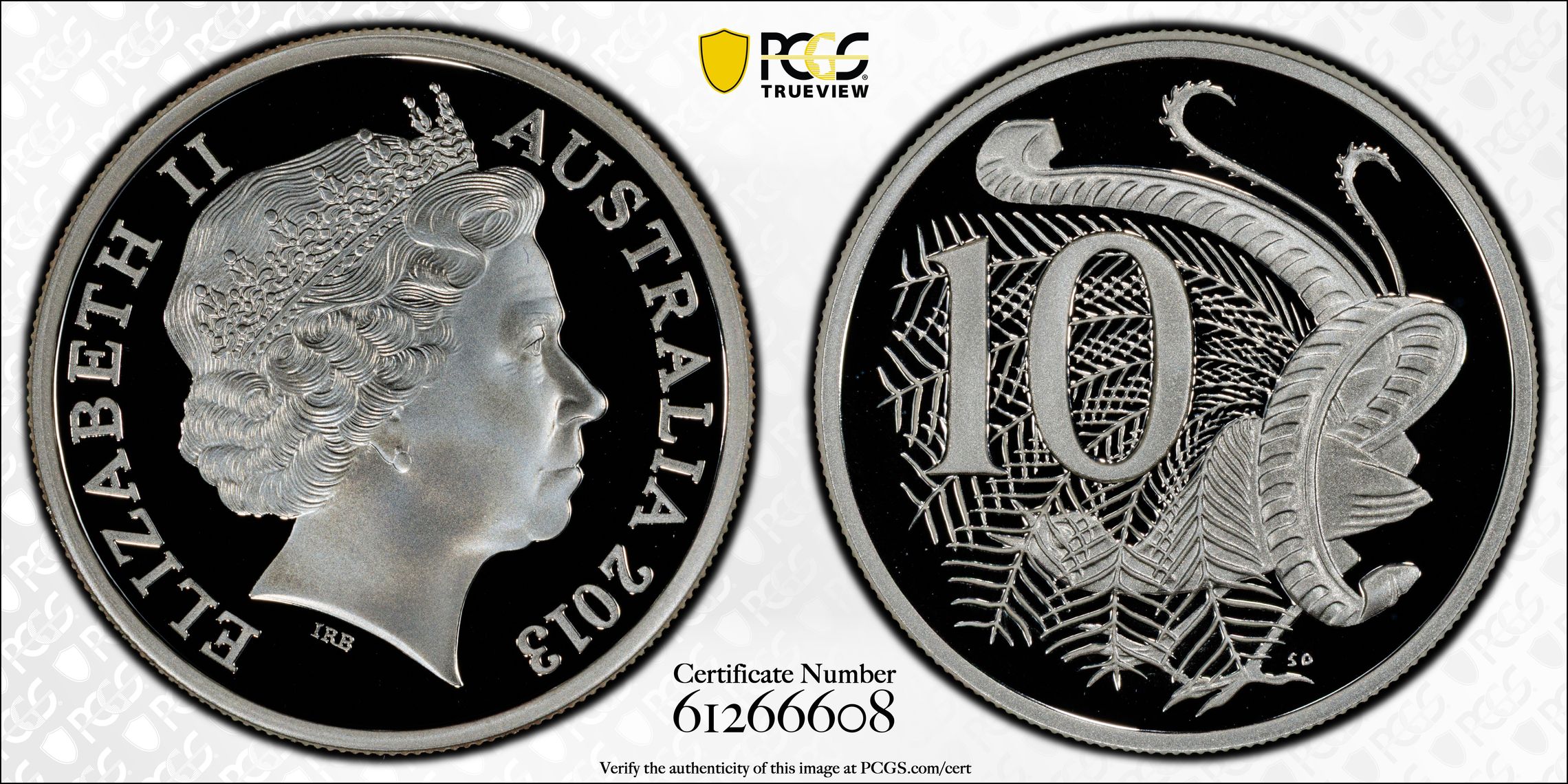 Silver, POP 3/0, Ten Cent, 2013, PCGS PR70DCAM