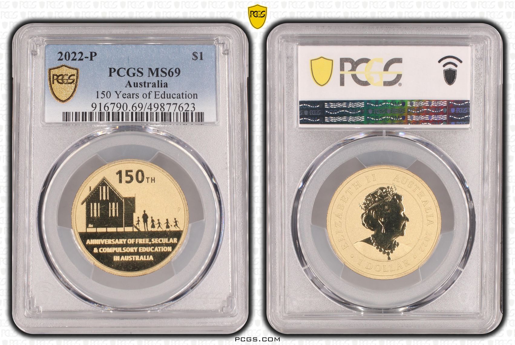 150 Years of Education POP 1/0, One Dollar, 2022-P, PCGS MS69