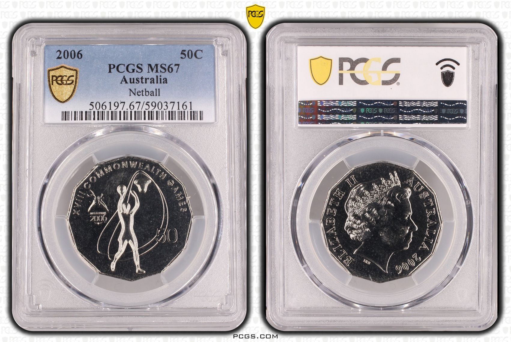 Netball, Fifty Cent, 2006, PCGS MS67