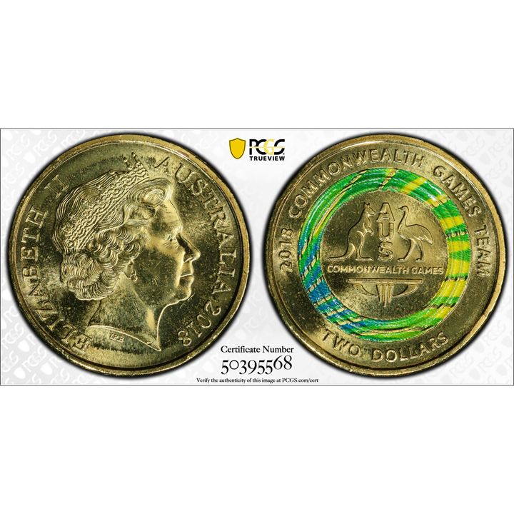 Commonwealth Games - Australian Team Logo, Two Dollar, 2018, PCGS MS66
