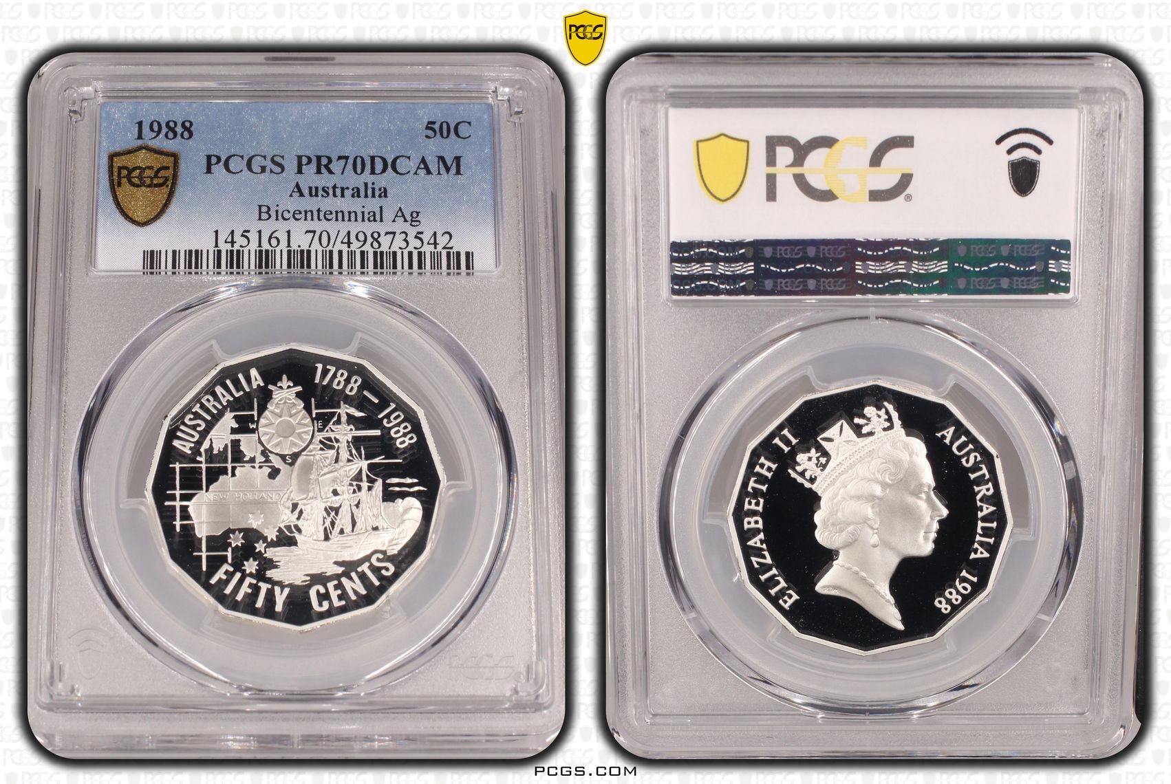 Bicentennial Ag, Fifty Cent, 1988, PCGS PR70DCAM