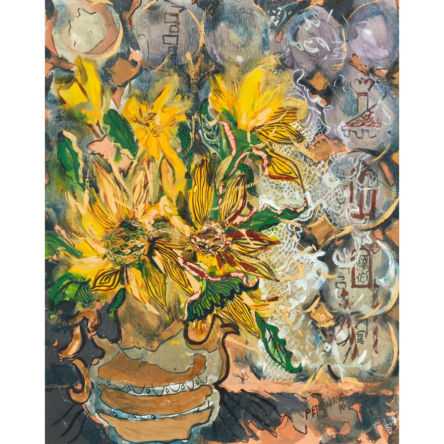 Peter O'Hagan, Sunflowers and Lace Curtain, Venice