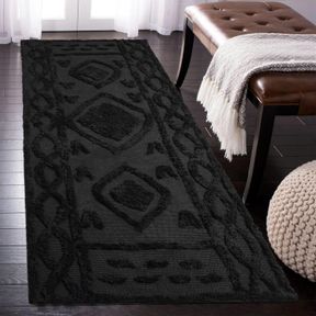 2'X5' BOHO RUNNER RUG 2'X5' TUFTED COTTON AREA RUG ACCENT BESIDE RUGS WASHABLE CREAM BOHEMIAN LONG THROW CARPET FOR HALLWAY BEDROO