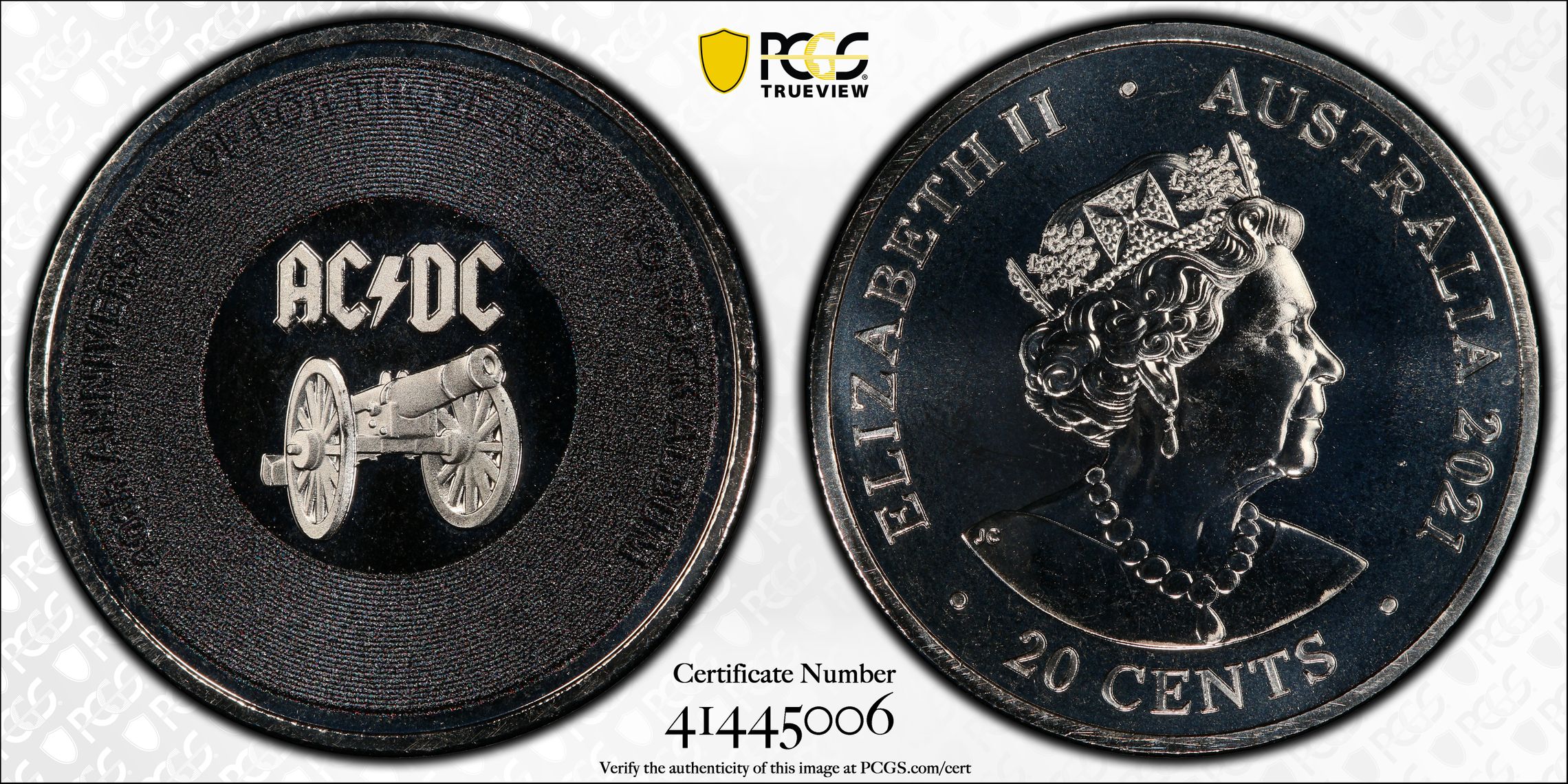 322 · AC/DC- For Those About To Rock , Twenty Cent, 2021, PCGS MS68