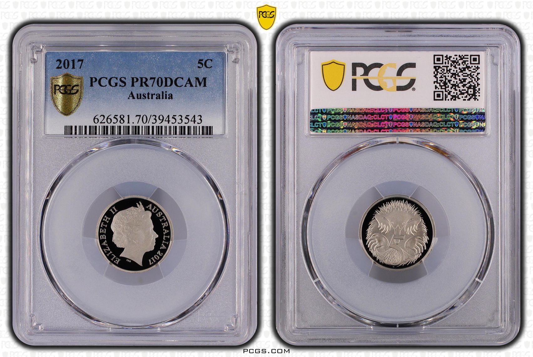 97 · 2017 Australia Five Cent, 5c PCGS - PR70DCAM POP 64/0 -543