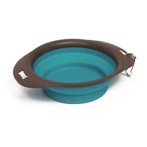 M Pets Foldable Travel Dog Bowl Large Foldable silicone pet bowl for hassle free travel |