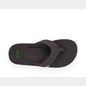 SANUK BEER COZY MENS BLACK COMFORT STRAP,YOGA MAT INSOLE FLIP FLOP SANDALS SZ 12