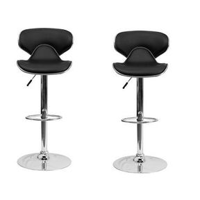 Barstools / Kitchen Chair Set of 2 Black Colour- no screws
