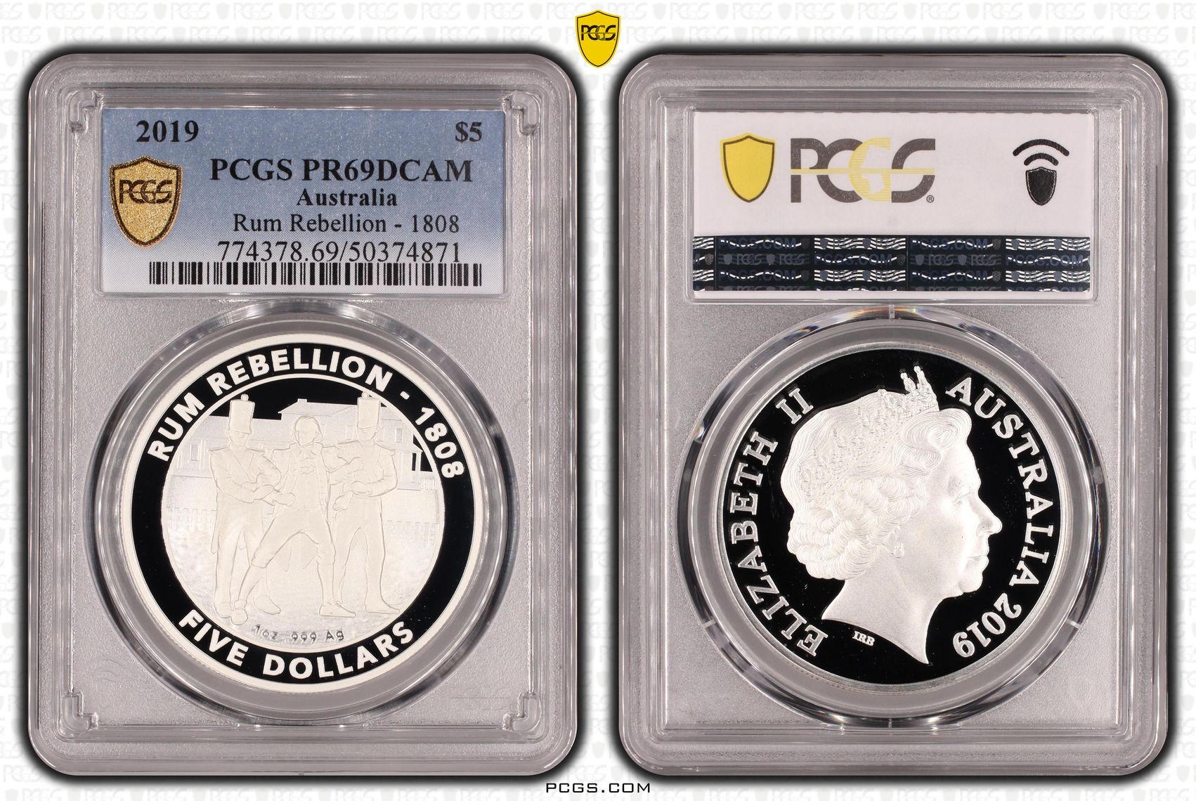 Rum Rebellion - 1808, Five Dollar, 2019, PCGS PR69DCAM