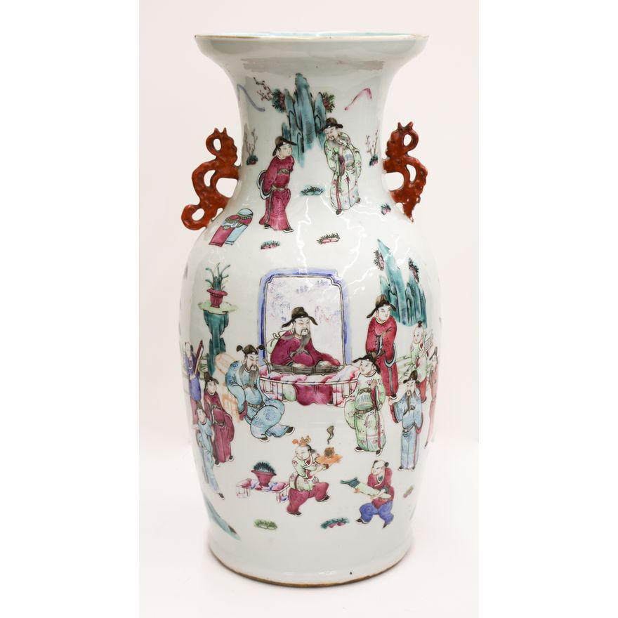 Chinese Famille Rose Porcelain Baluster Vase