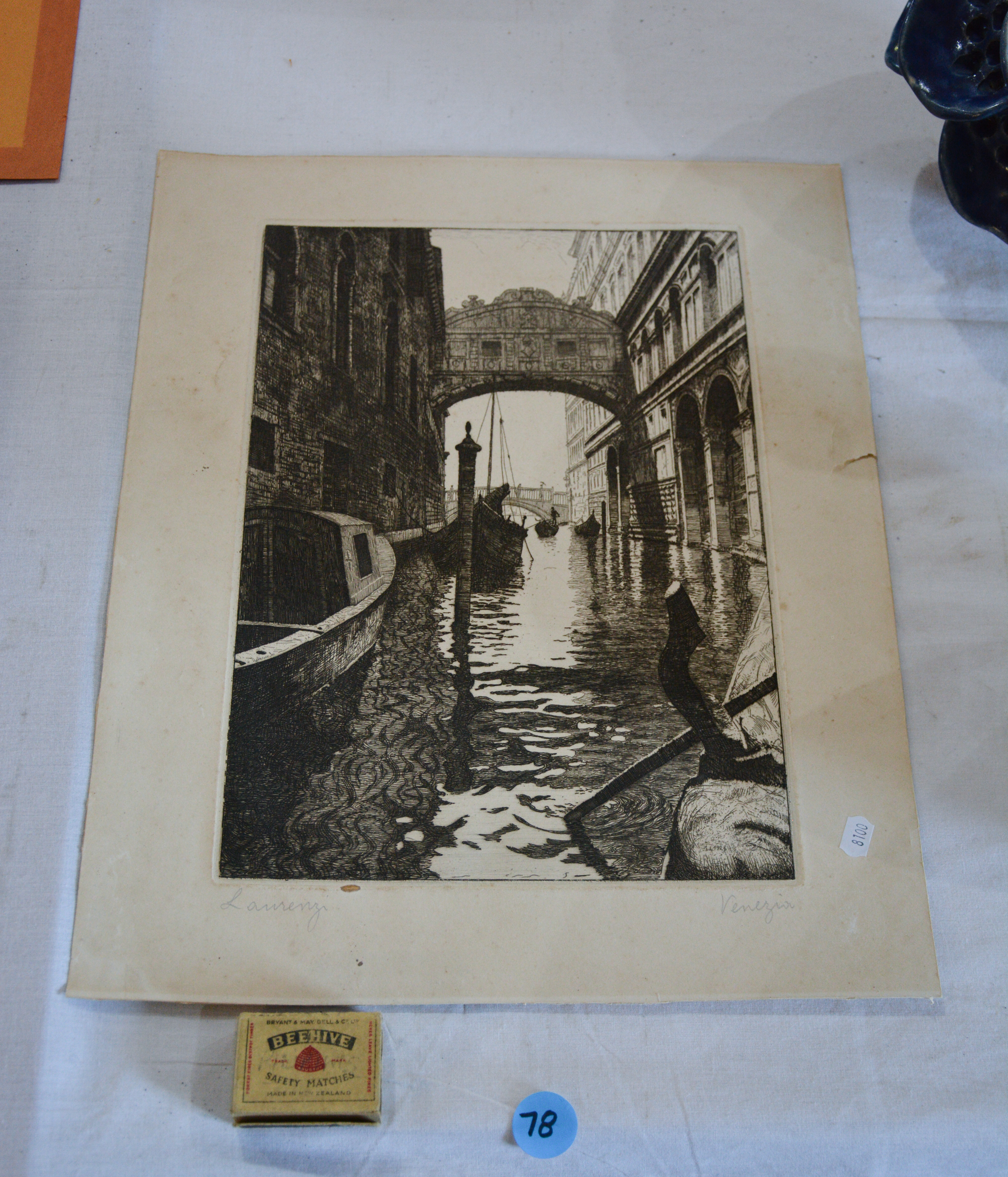 Etching on Cardboard — sold at auction in New Zealand for $15