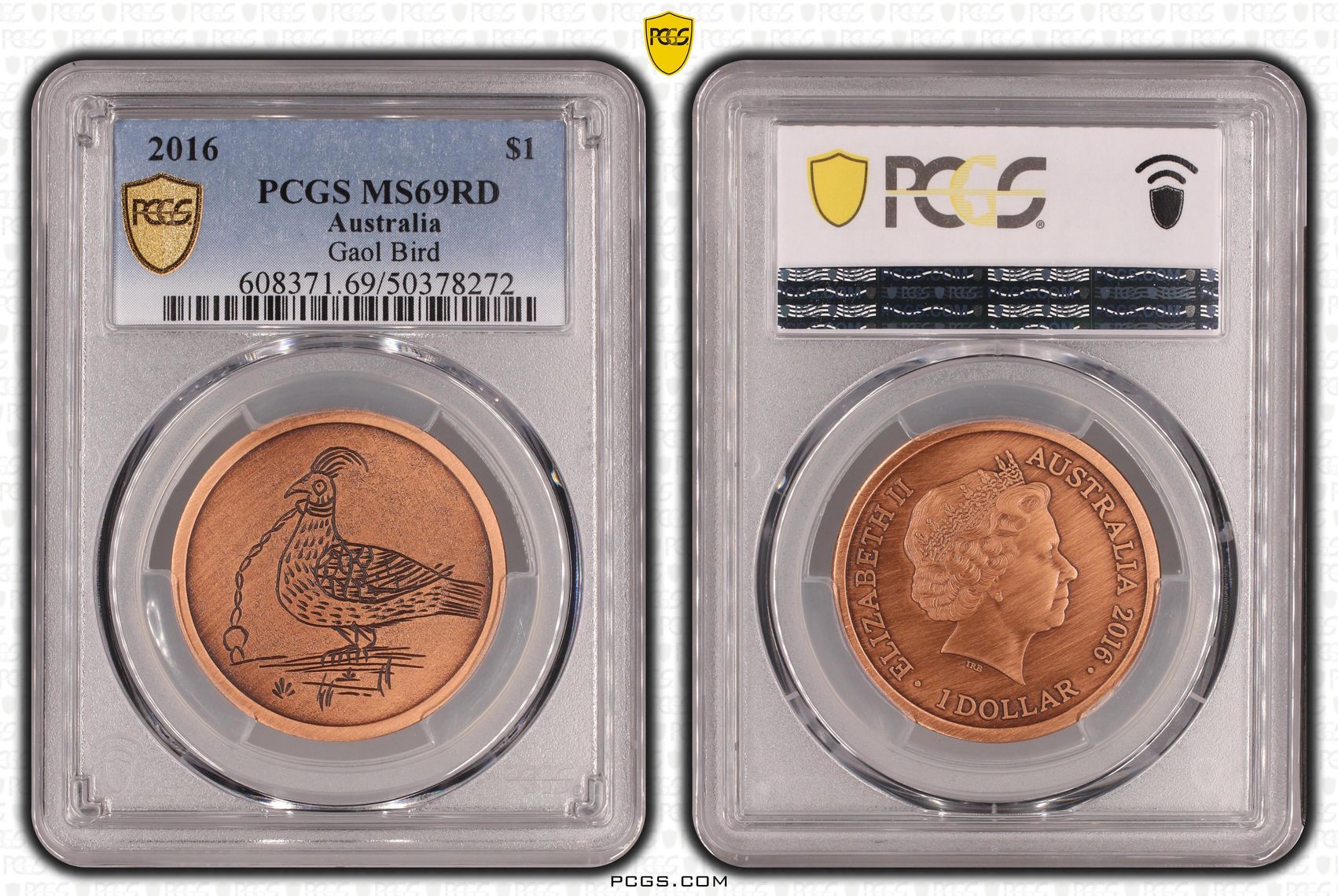 Gaol Bird POP 19/0, One Dollar, 2016, PCGS MS69RD