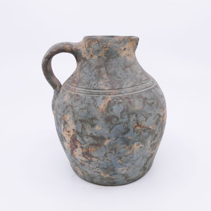 Antique Dan Mercer Parkersburg West Virginia Spongeware Creamer Jug- 4.5''