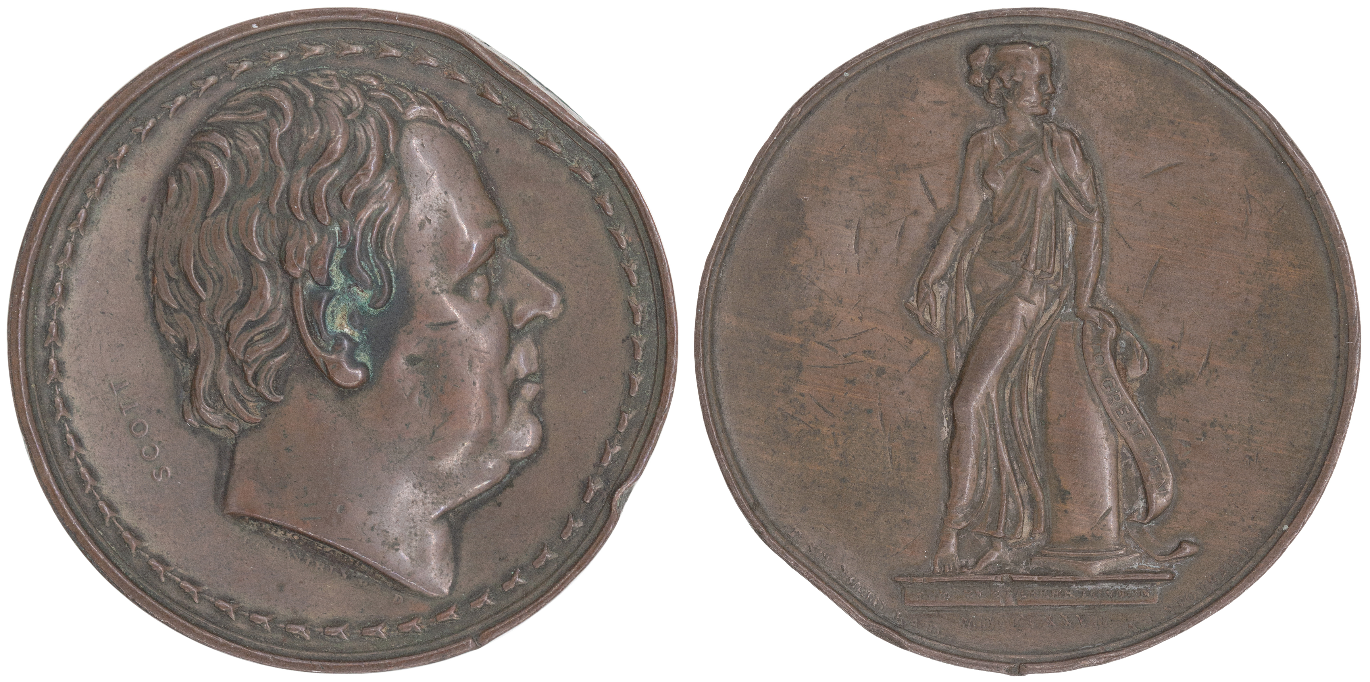 409 · Great Britain, Sir Walter Scott (1771-1832), Laudatory Medal, 1826, aVF