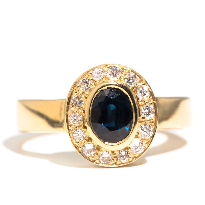 Blue Sapphire & Diamond Ring