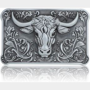 HUABOLA CALYN WESTERN COWBOY COWGIRL BELT BUCKLE, LONG HORN BULL WESTERN BELT BUCKLE FOR MEN WOMEN