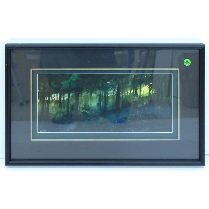 Orval Reeves ''Forest Scene'' Watercolor Framed 13''x21''