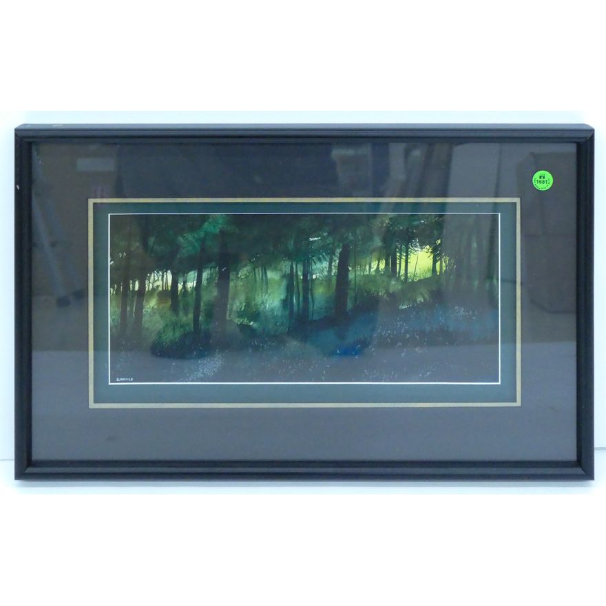 Orval Reeves ''Forest Scene'' Watercolor Framed 13''x21''