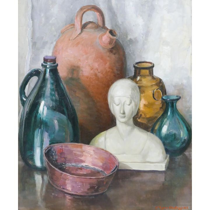 Myra Wiggins ''Textures'' (Still Life) 1940's Oil