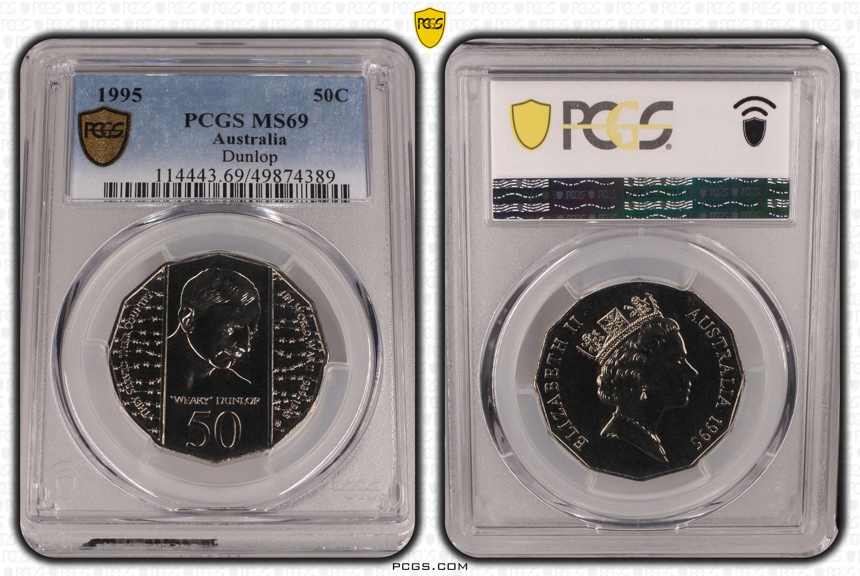 Dunlop, Fifty Cent, 1995, PCGS MS69