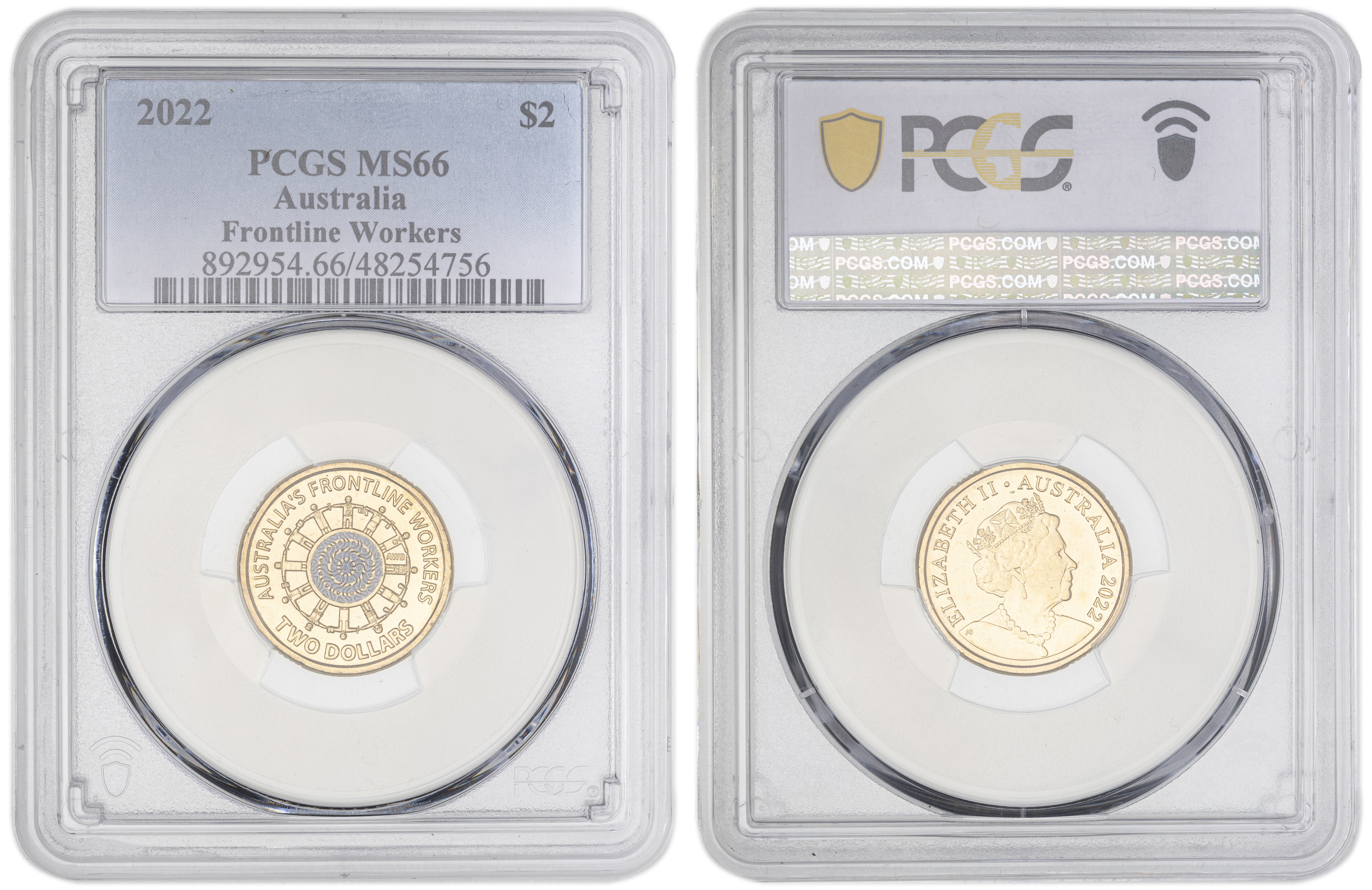 Elizabeth II, Frontline Workers Colorized , Two Dollar, 2022, PCGS MS66
