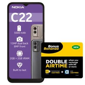 Nokia C22 LTE DS Charcoal MTN SIM KIT LTE Device Promotion (NL) |