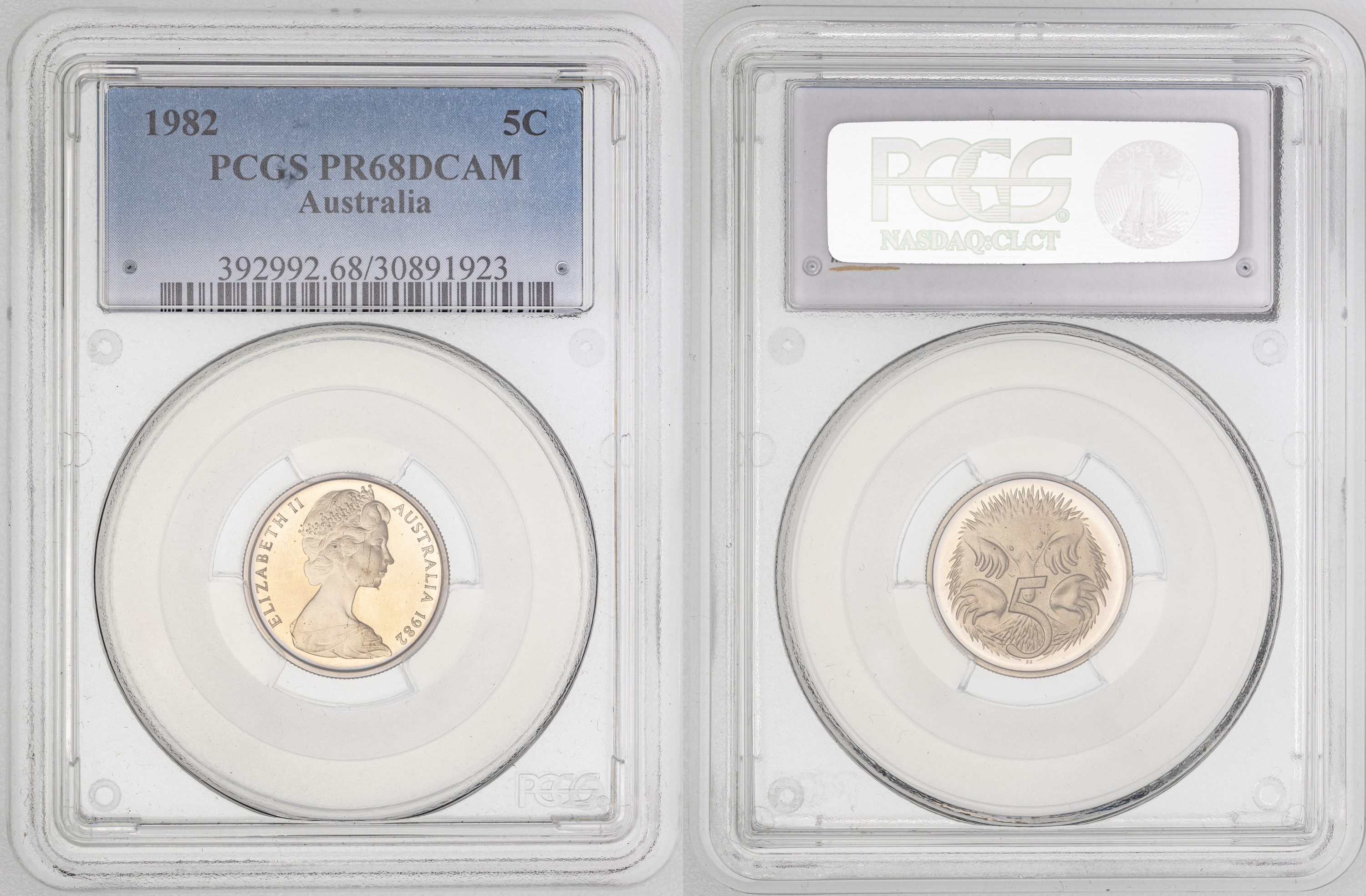 Elizabeth II, , Five Cent, 1982, PCGS PR68DCAM