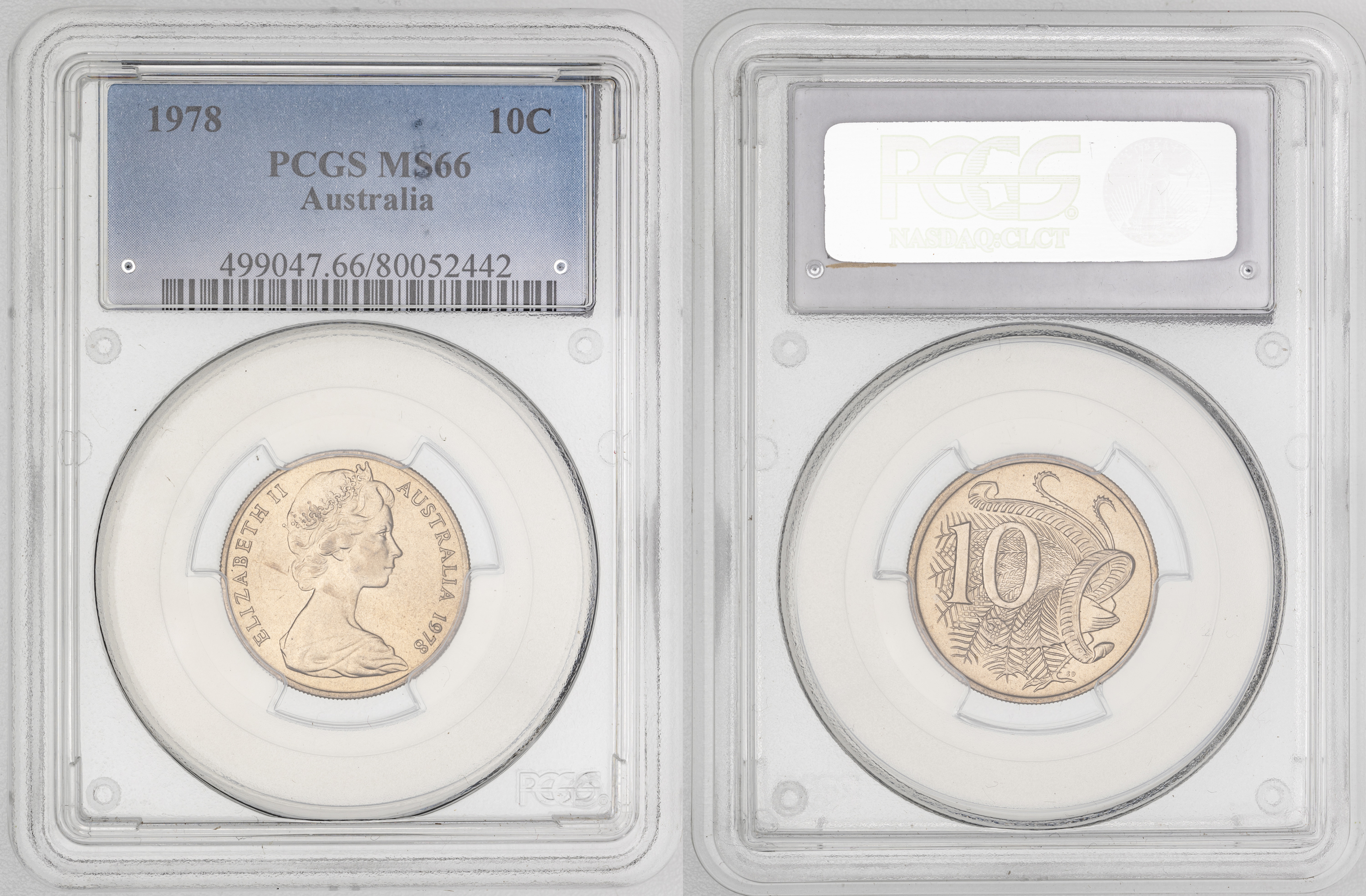 Elizabeth II, , Ten Cent, 1978, PCGS MS66