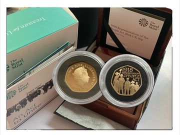 2018 ROYAL MINT REPRESENTATION OF THE PEOPLE ACT GOLD PROOF 50P