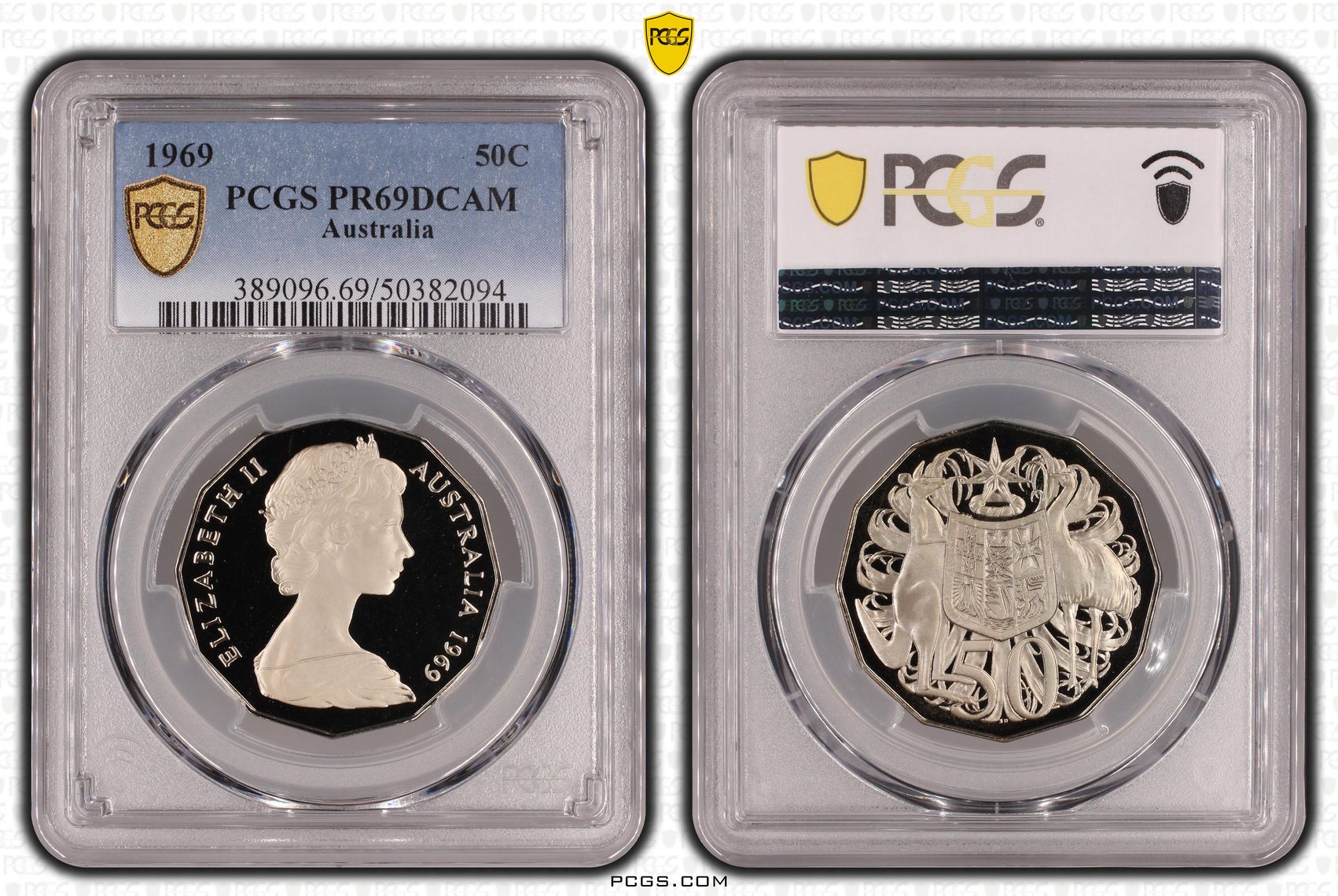 Fifty Cent, 1969, PCGS PR69DCAM
