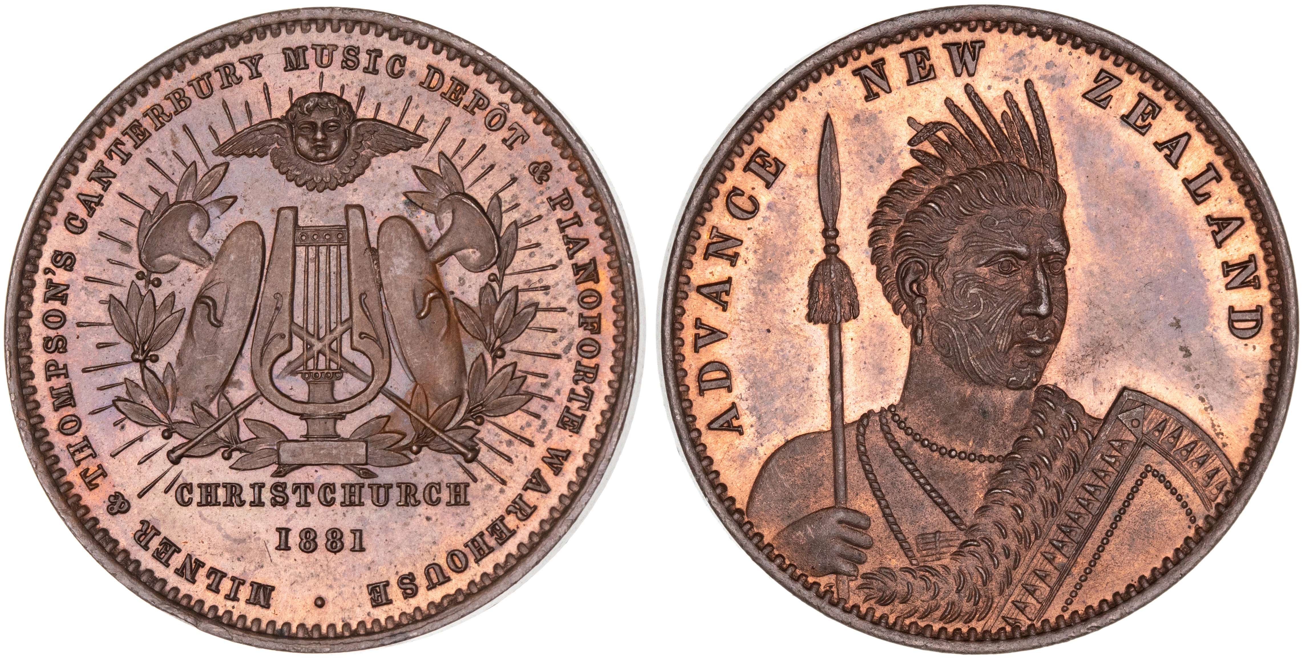 Christchurch, New Zealand, Milner & Thompson, Penny, 1881, CHU