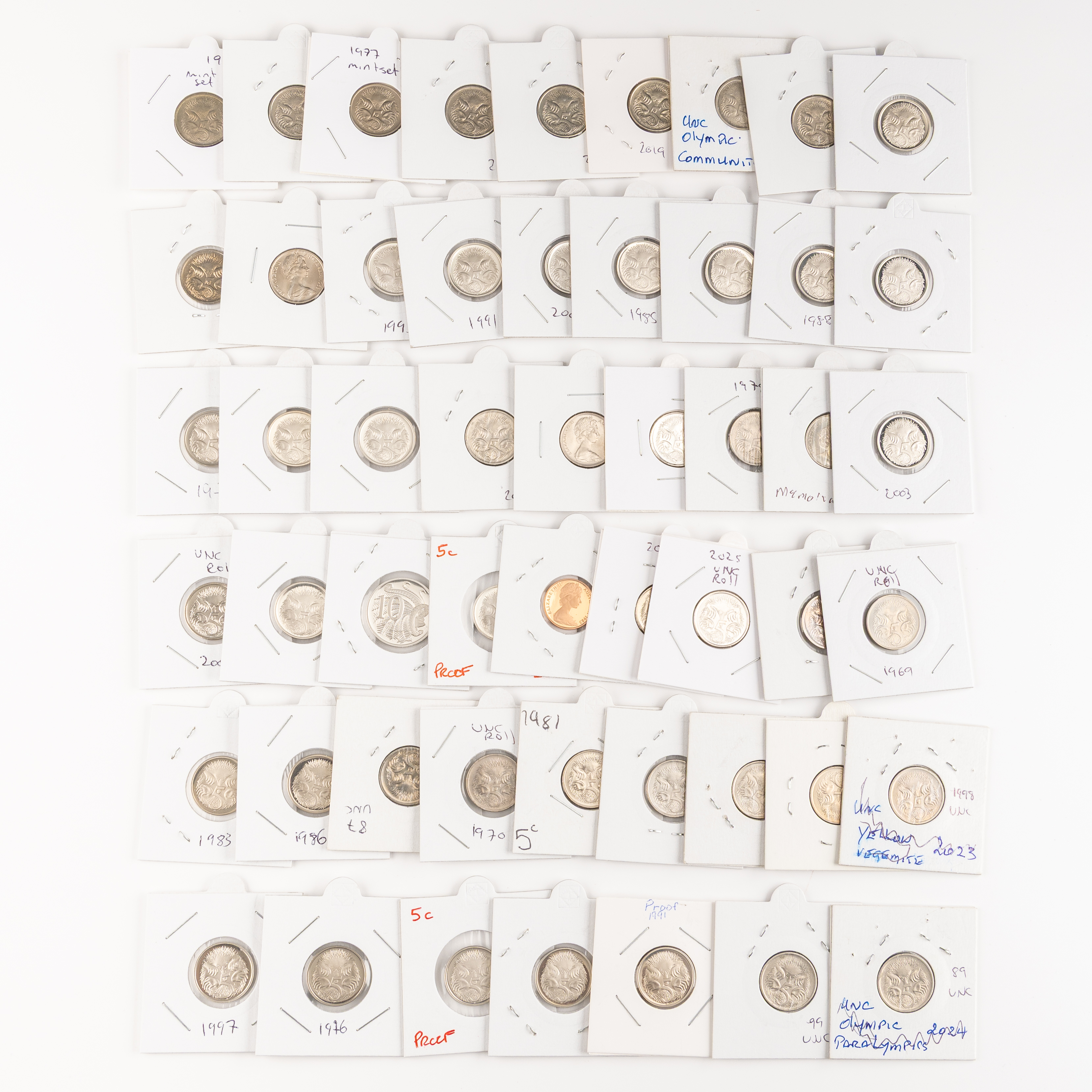 Elizabeth II - Charles III, Five Cents, 1966 - 2025, UNC - FDC
