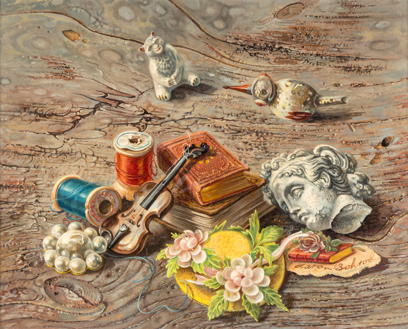 Aaron Bohrod
(American, 1907-1992)
Still Life with Classic Head, 1972